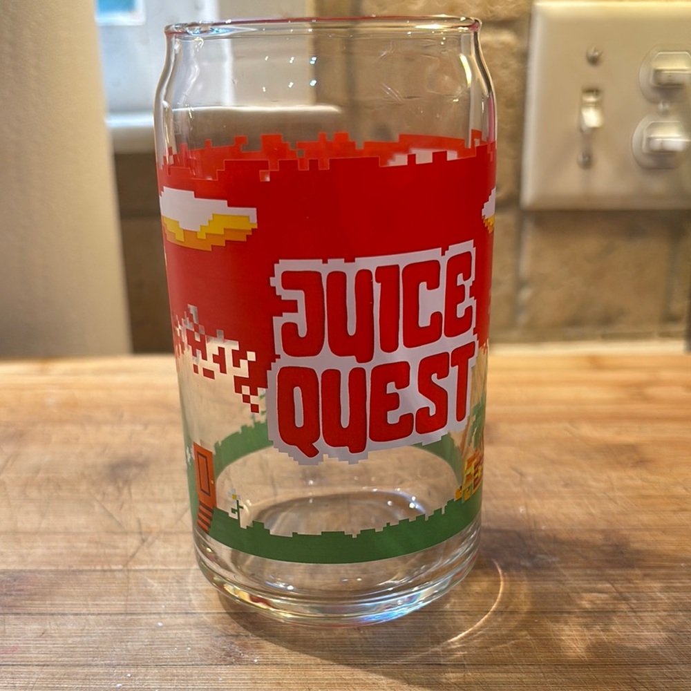 Scofflaw Juice Quest Retro Glass Tumbler - Red and Green. 32 available